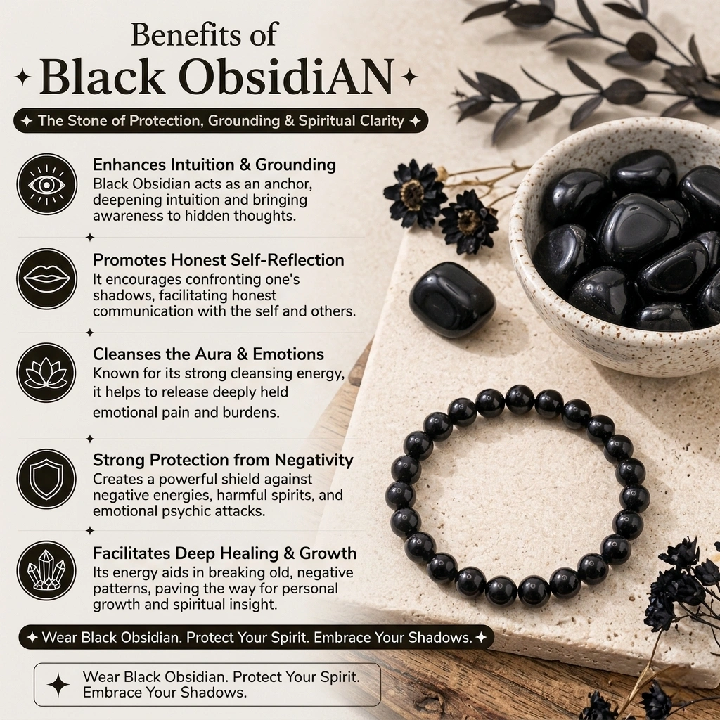 BLACK OBSIDIAN BRACELET - Image 6