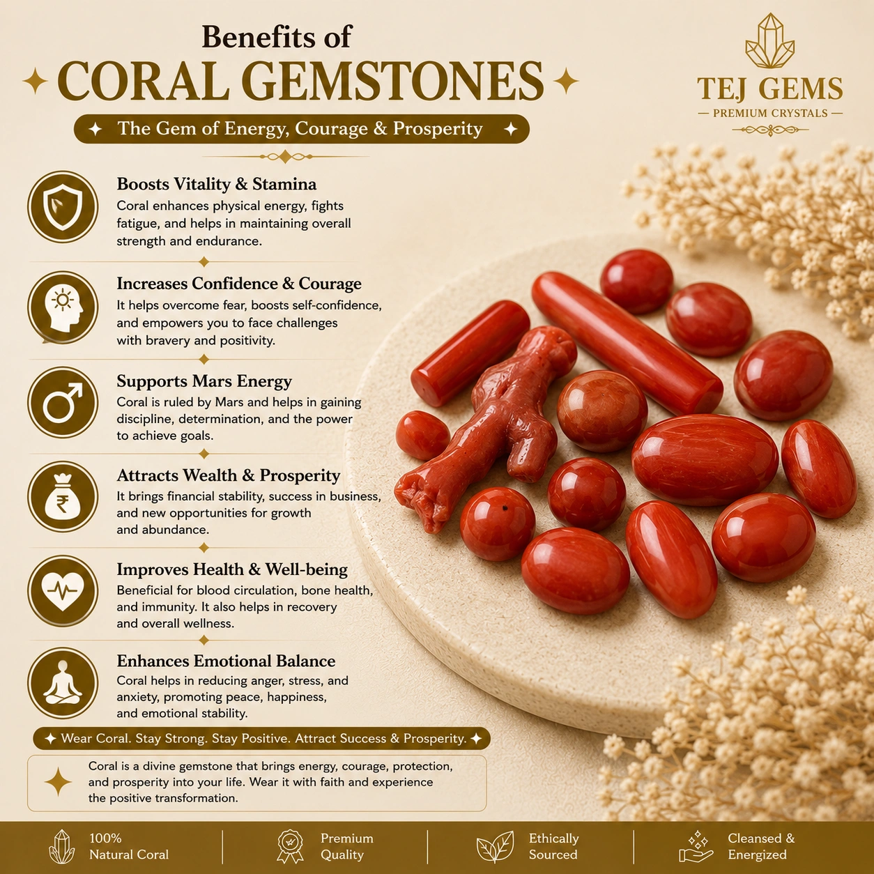 CORAL GEMSTONE WEIGHT 4.36 CARAT - Image 3