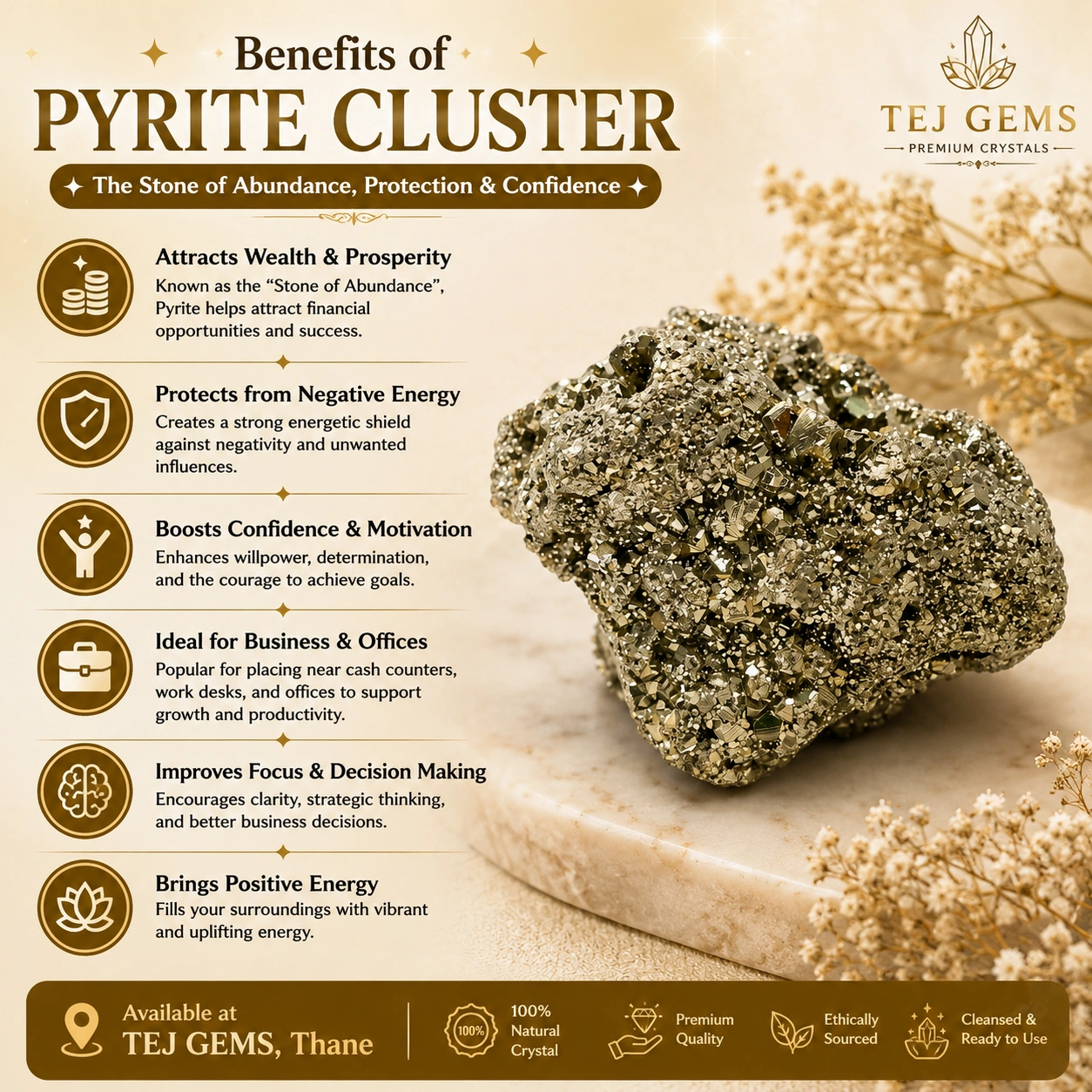 PYRITE CLUSTER 368 GRAM - Image 5