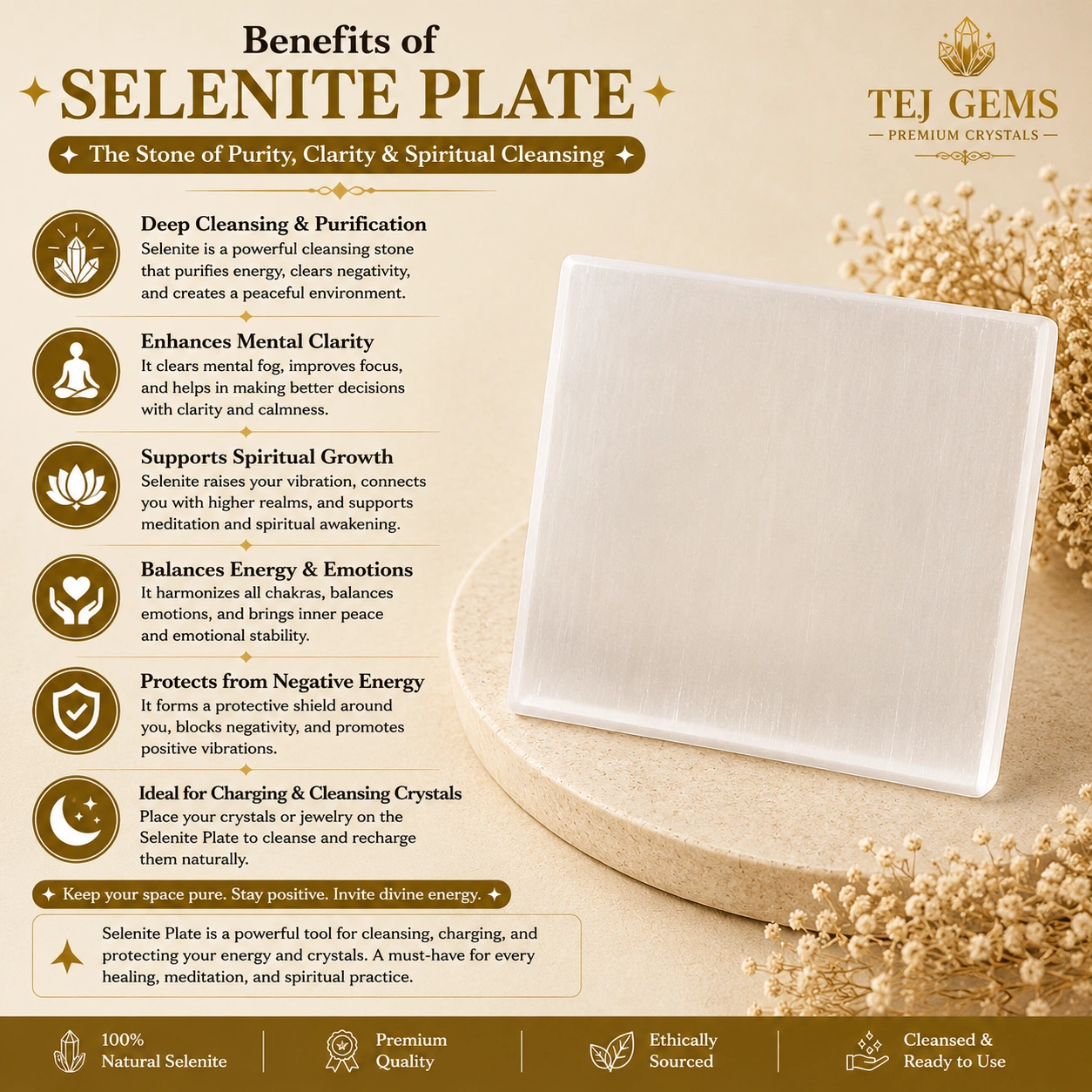SELENITE PLATE (4 INCH SQUARE) - Image 5